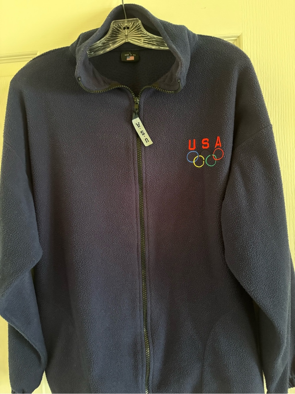 USA Olympic Full-Zip Navy Fleece Jacket